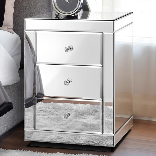 Allia-3-Drawer-Mirrored-Bedside-Table