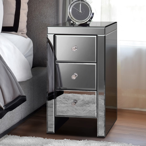 Allia-3-Drawer-Mirrored-Bedside-Table