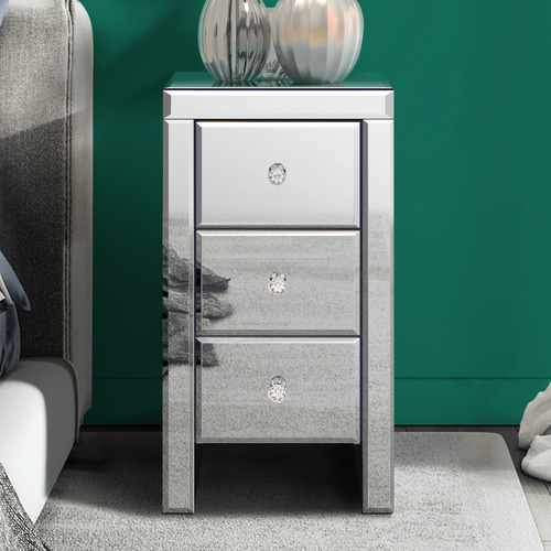 Allia-3-Drawer-Mirrored-Bedside-Table