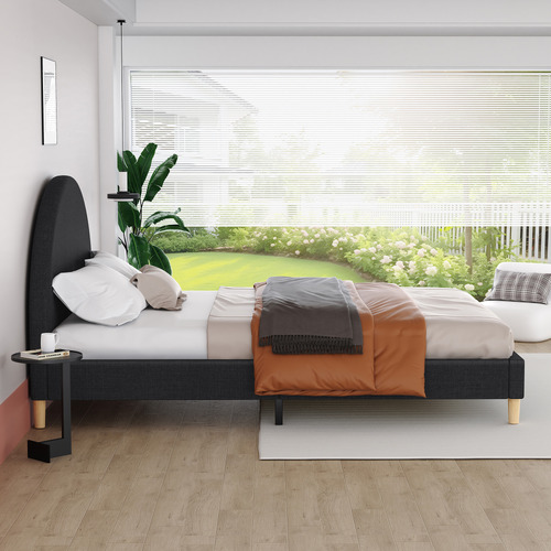 Charcoal-Kenyatta-Upholstered-Bed-Frame