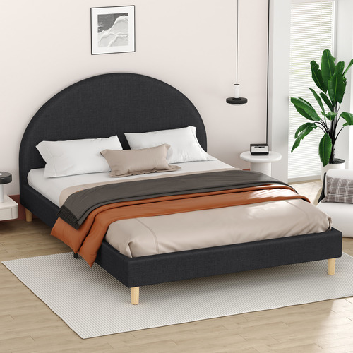 Charcoal-Kenyatta-Upholstered-Bed-Frame