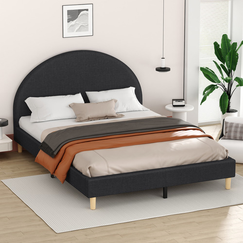 Charcoal-Kenyatta-Upholstered-Bed-Frame