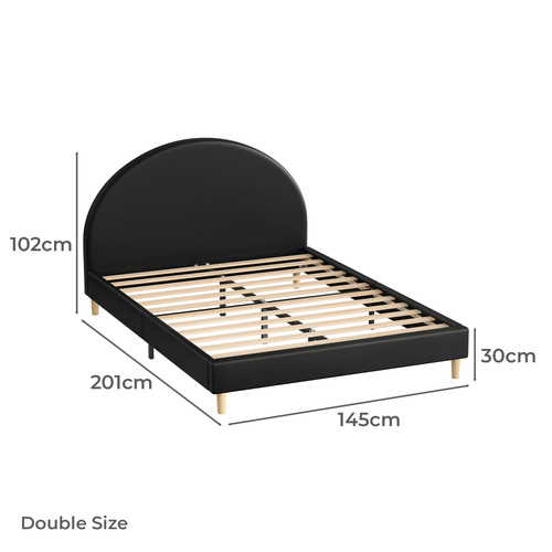 Kenyatta Faux Leather Platform Bed
