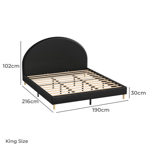 Kenyatta Faux Leather Platform Bed