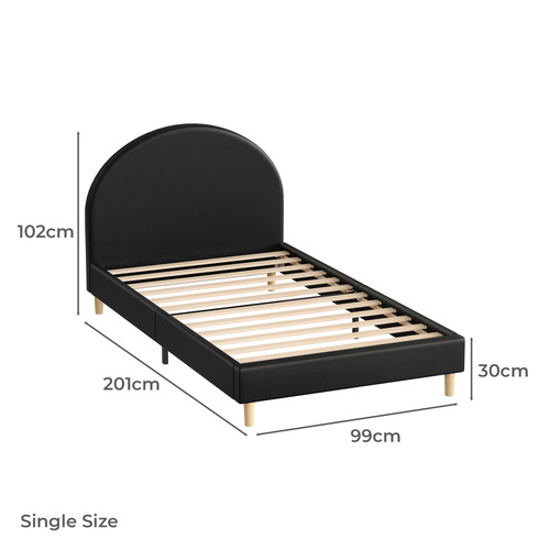 Kenyatta Faux Leather Platform Bed