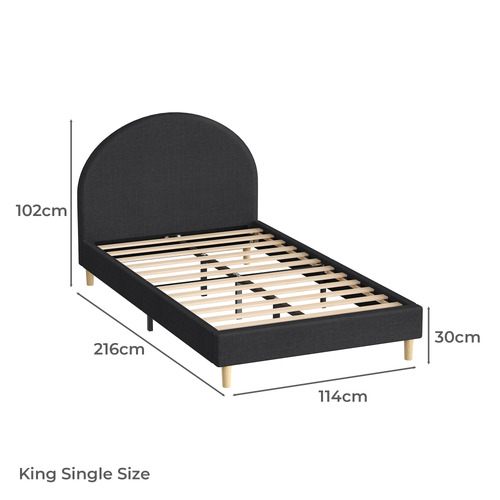 Charcoal Kenyatta Upholstered Bed Frame