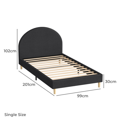 Charcoal Kenyatta Upholstered Bed Frame