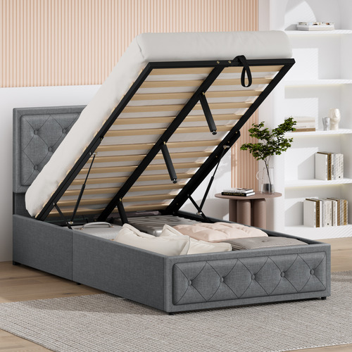 Naya Upholstered Gas Lift Storage Bed