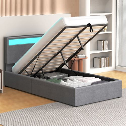 Grey-Caledon-Upholstered-Gas-Lift-Storage-Bed-with-LED