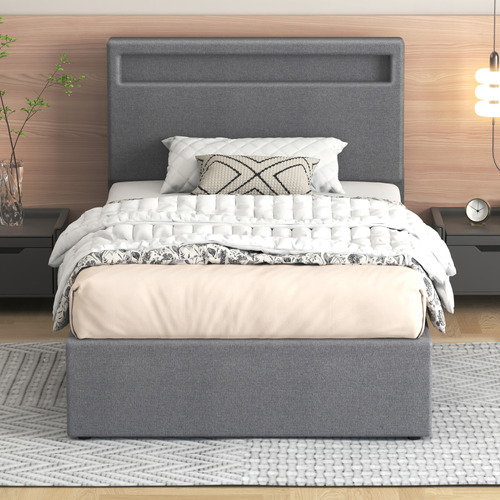 Grey-Caledon-Upholstered-Gas-Lift-Storage-Bed-with-LED