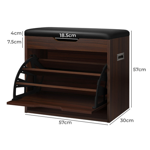 Blaire Flip-Drawer Shoe Storage Bench