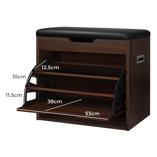 Blaire Flip-Drawer Shoe Storage Bench