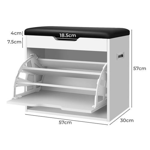 Blaire Flip-Drawer Shoe Storage Bench