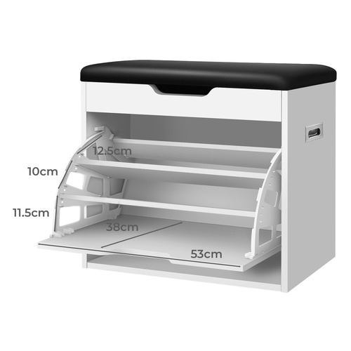 Blaire Flip-Drawer Shoe Storage Bench