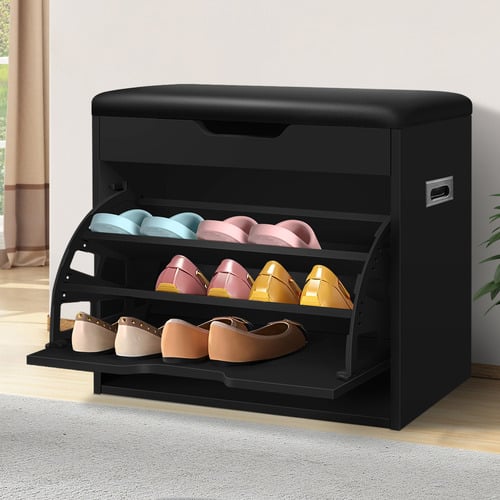 HoxtonRoom Blaire Flip-Drawer Shoe Storage Bench Temple Webster