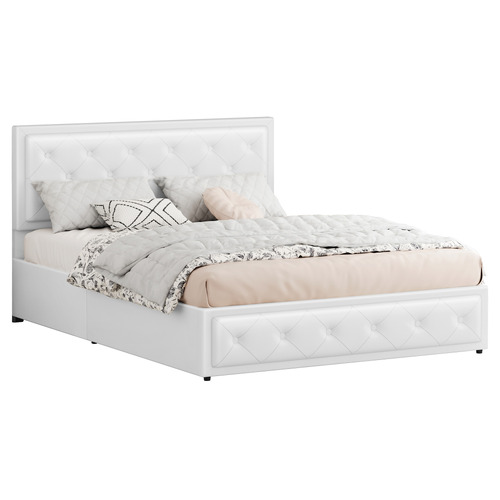 White-Hoyce-Faux-Leather-Gas-Lift-Bed