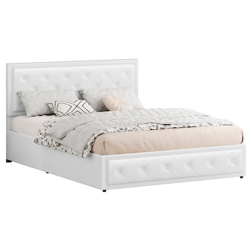 White-Hoyce-Faux-Leather-Gas-Lift-Bed