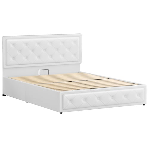 White-Hoyce-Faux-Leather-Gas-Lift-Bed
