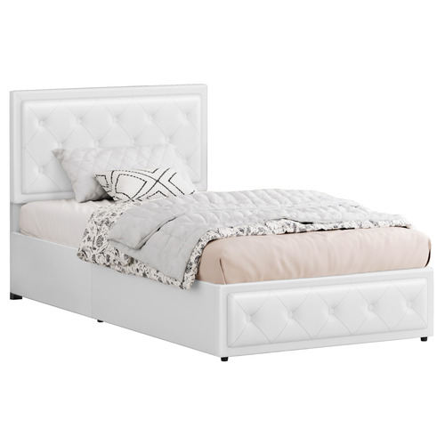 White-Hoyce-Faux-Leather-Gas-Lift-Bed
