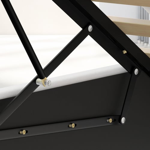 White-Caledon-PU-Leather-Gas-Lift-Storage-Bed-with-LED