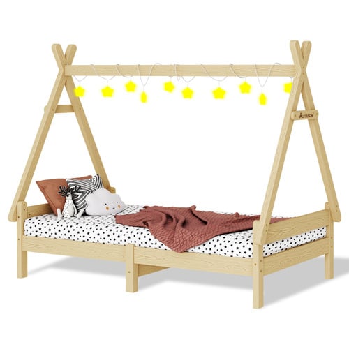 Citali-Pine-Wood-Teepee-Single-Bed-Frame