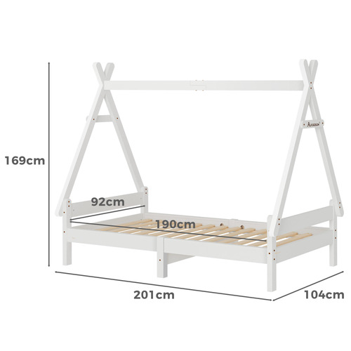 Citali Pine Wood Teepee Single Bed Frame