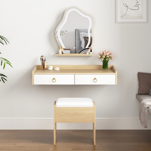 2-Piece-Audrey-Floating-LED-Dressing-Table-and-Stool-Set