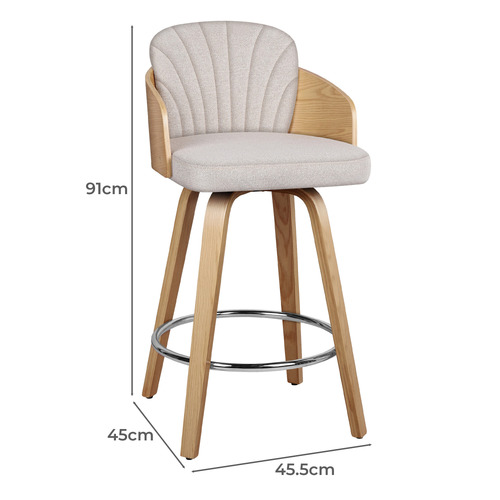 66cm Carson Upholstered Swivel Bar Stools