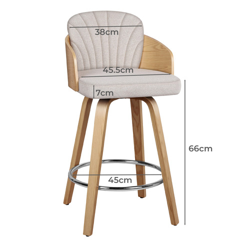66cm Carson Upholstered Swivel Bar Stools