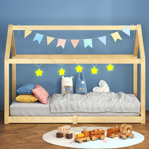 Caius Pine Wood House Bed Frame