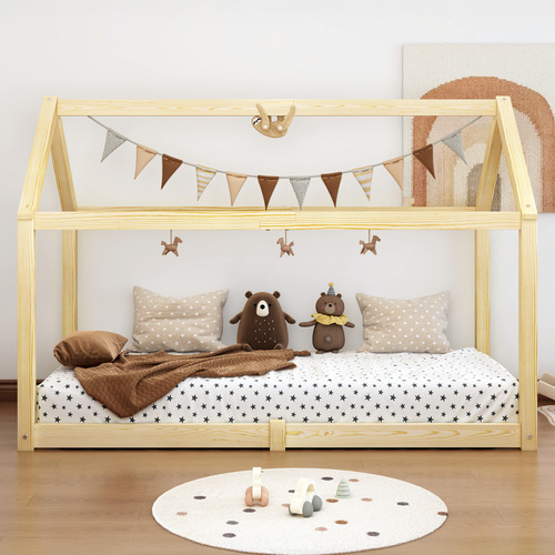 Caius Pine Wood House Bed Frame