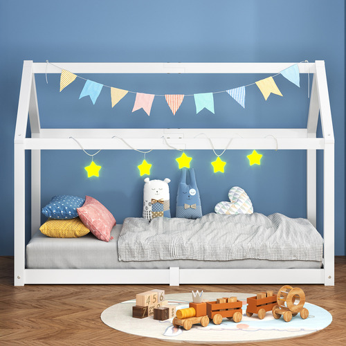 Caius Pine Wood House Bed Frame