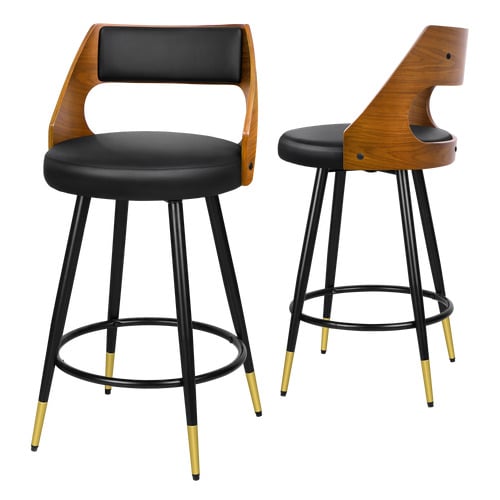 Davian Faux Leather Swivel Bar Stools