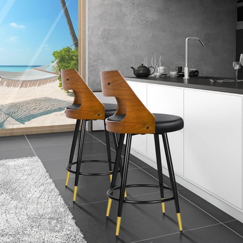 Davian Faux Leather Swivel Bar Stools