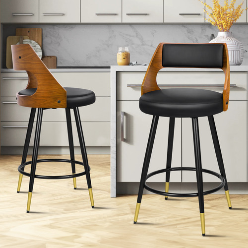 Davian Faux Leather Swivel Bar Stools