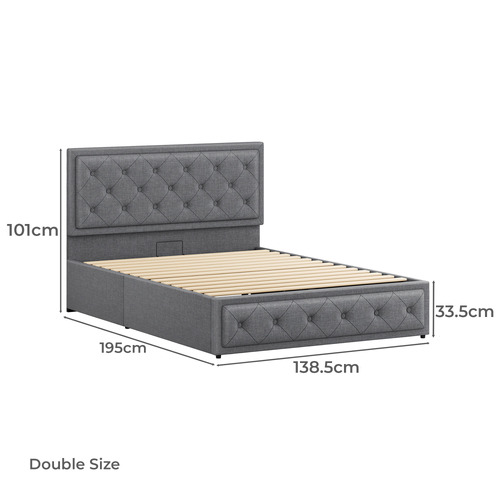 Naya Upholstered Gas Lift Storage Bed