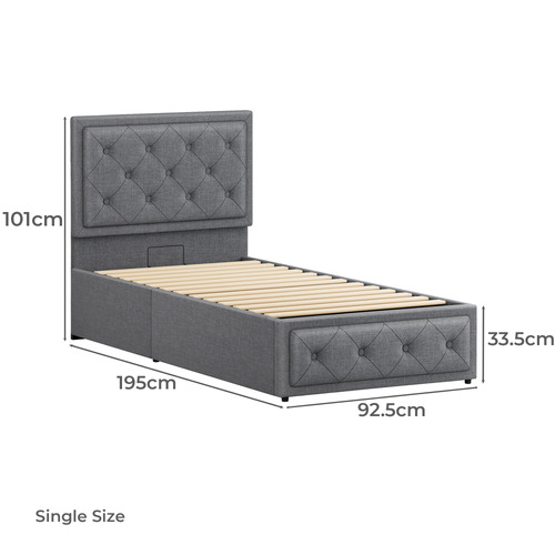 Naya Upholstered Gas Lift Storage Bed
