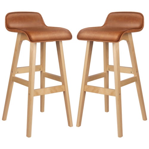 74cm White Frances Faux Leather Barstools