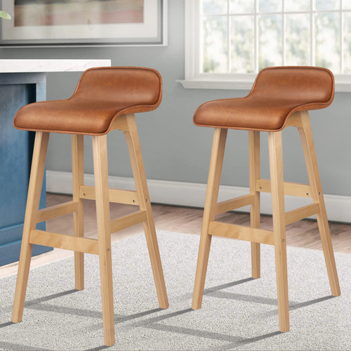 74cm White Frances Faux Leather Barstools