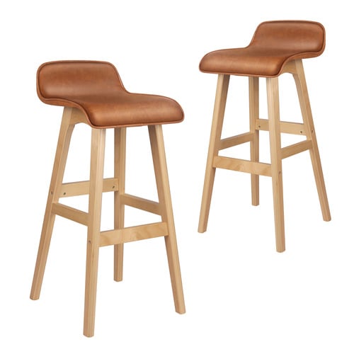 74cm White Frances Faux Leather Barstools