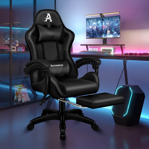 Zed I Faux Leather Gaming Chair with Footrest