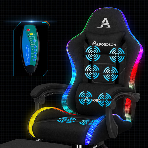 Ralph LED Gaming Chair with Footrest