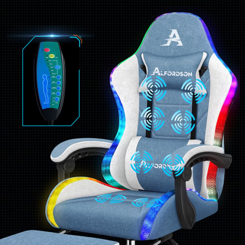 Ralph LED Gaming Chair with Footrest