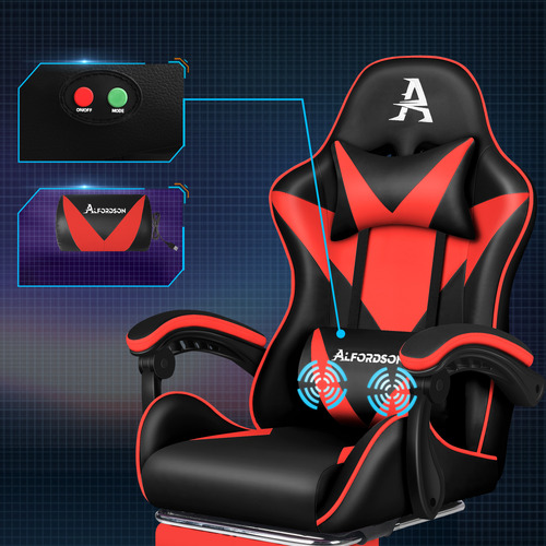 Zed I Faux Leather Gaming Chair with Footrest