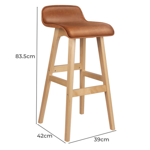 74cm White Frances Faux Leather Barstools