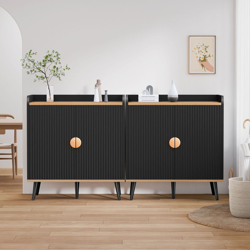Black Dalary Fluted Sideboard Buffet