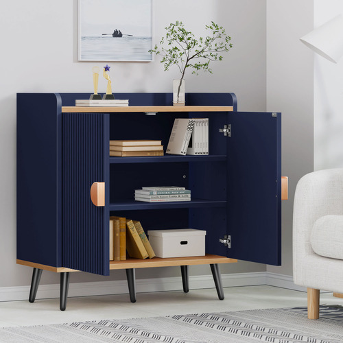 Black Dalary Fluted Sideboard Buffet