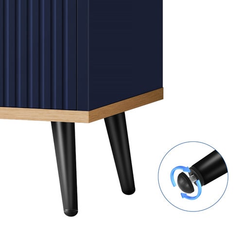 Black Dalary Fluted Sideboard Buffet