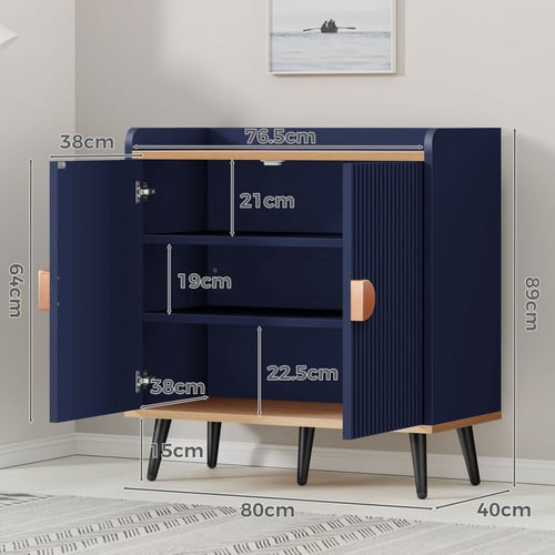 Black Dalary Fluted Sideboard Buffet