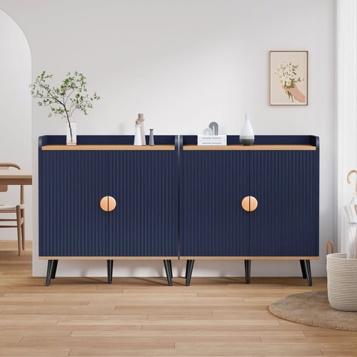 Black Dalary Fluted Sideboard Buffet